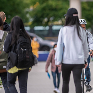 Pedestrians at the UBC bus loop
