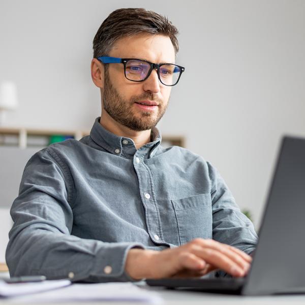 Working with laptop computer