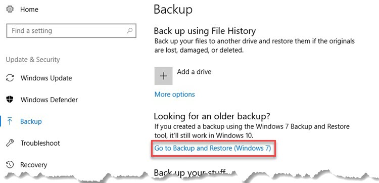Back up using File History