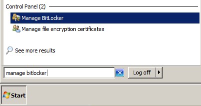 Manage Bitlocker (Windows 7)
